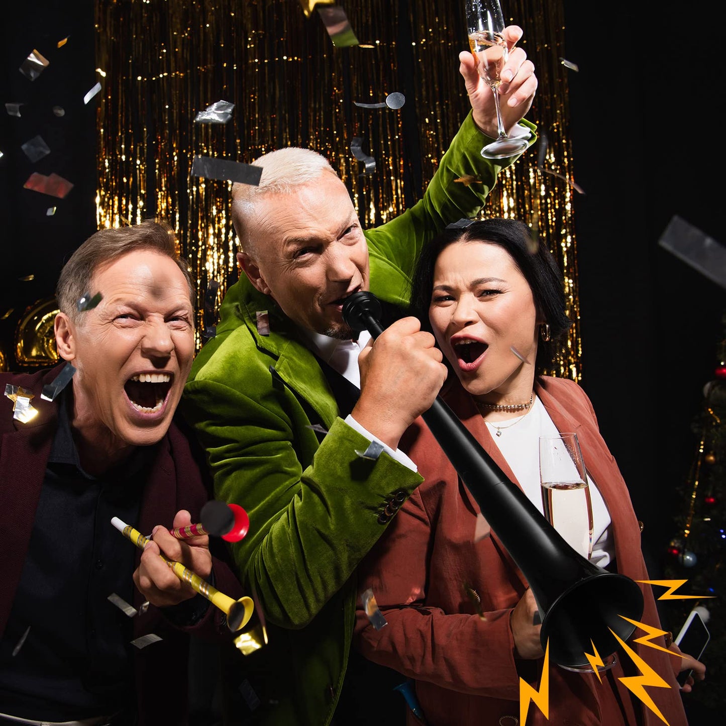 4 Pcs Vuvuzelas Soccer Horn Collapsible Stadium Hockey Blow Stadium Noise Maker Loud Sound Handheld Sports Horn Noisemaker for Sports Events Parties Accessories