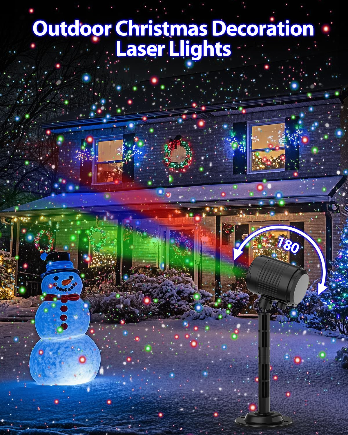 MXLATUU Christmas Laser Lights, RGB Laser Projector Light with RF Remote,Timer, Christmas Decorations Holiday Gift Projector for Xmas Home Garden Yard Party Outdoor Indoor Lights Show