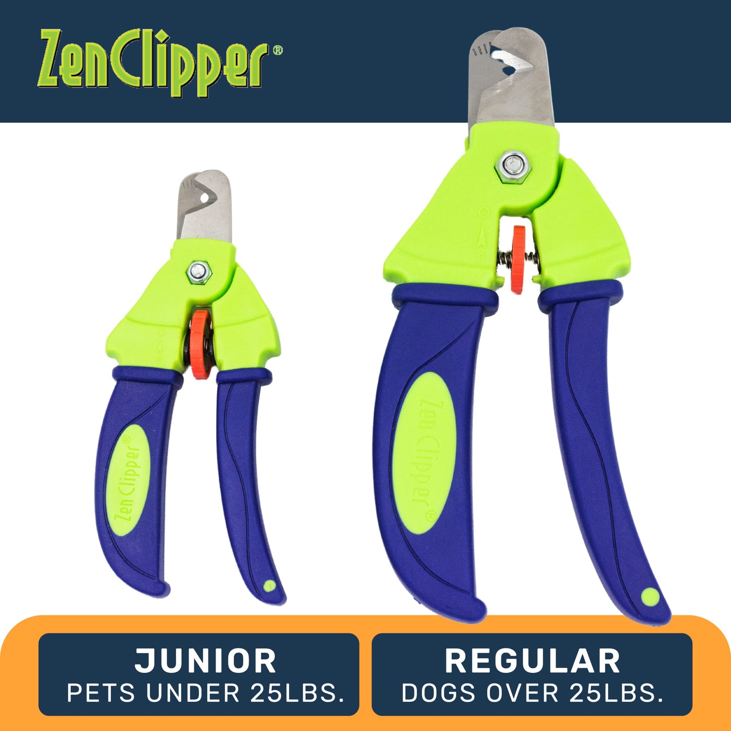 Zen Clipper Precise Safer Pet Nail Trimmer - Fully Adjustable Pet Claw Clipper for Dogs and Cats - Trims only The Amount of Nail You Chose Quick, Clean and Quiet Cut - Patented (Junior)