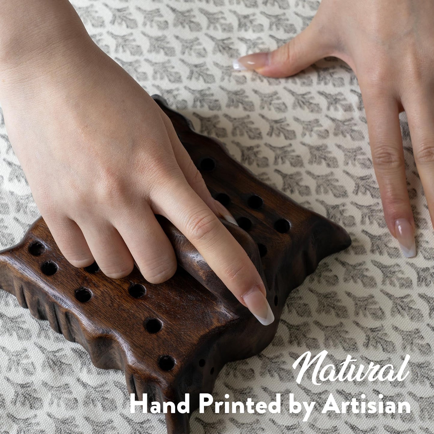 FIOUOVO Floral Pillow Covers 18x18 Pillow Cover Block Print Couch Pillows for Living Room Decorative Neutral Accent Throw Pillow Covers, 1PC, Light Taupe