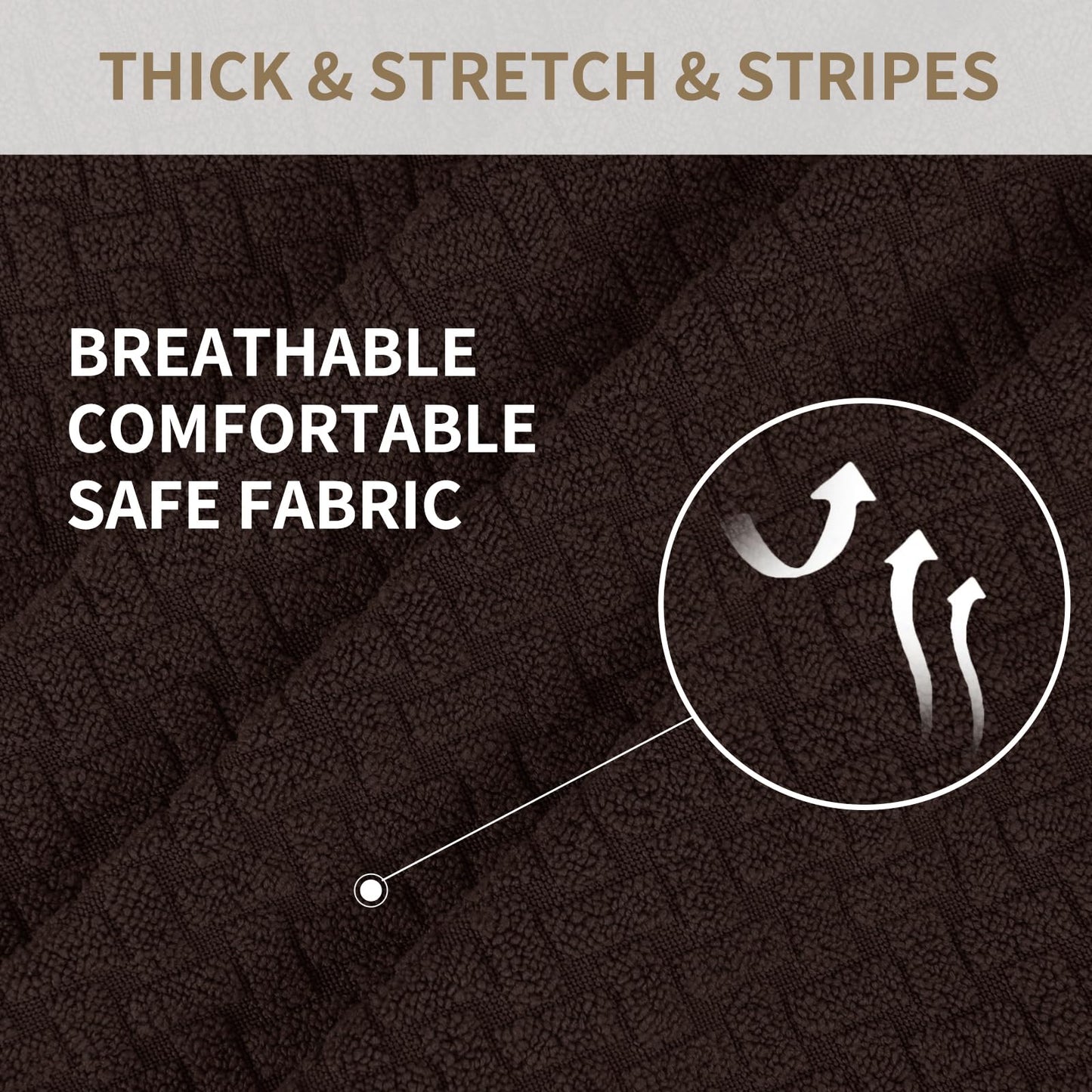 JIVINER 4-Piece Recliner Chair Covers Stretch Jacquard Chair Covers for Reclining Chair Recliner Slipcovers for Living Room Soft Recliner Protector with Pocket (Recliner,Dark Coffee)