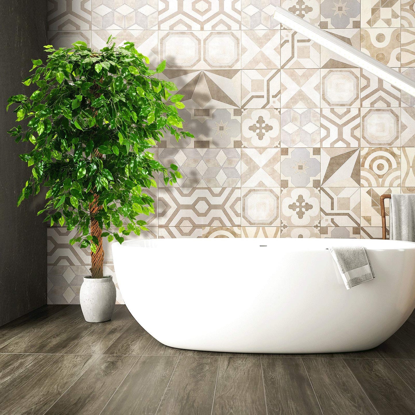 OXLLXO 6ft Artificial Ficus Silk Tree (72in) with Plastic Nursery Pot Faux Tree, Fake Plant for Office House Farmhouse Living Room Home Decor (Indoor/Outdoor)