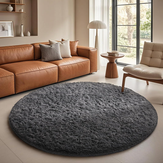 Ophanie Area Rugs for Bedroom Living Room, Grey Fluffy Fuzzy Shag Shaggy Soft Plush Carpet, 4x6 Indoor Floor Gray Rug for Kids Home Dorm Decor Aesthetic