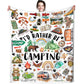 Camping Blanket Camping Gifts for Women Men Camping Lovers Soft Cozy Flannel Camping Throw Blanket for Camper Outdoor Camping Essentials Rv Owners Travel Hiking Gifts 50"x40"