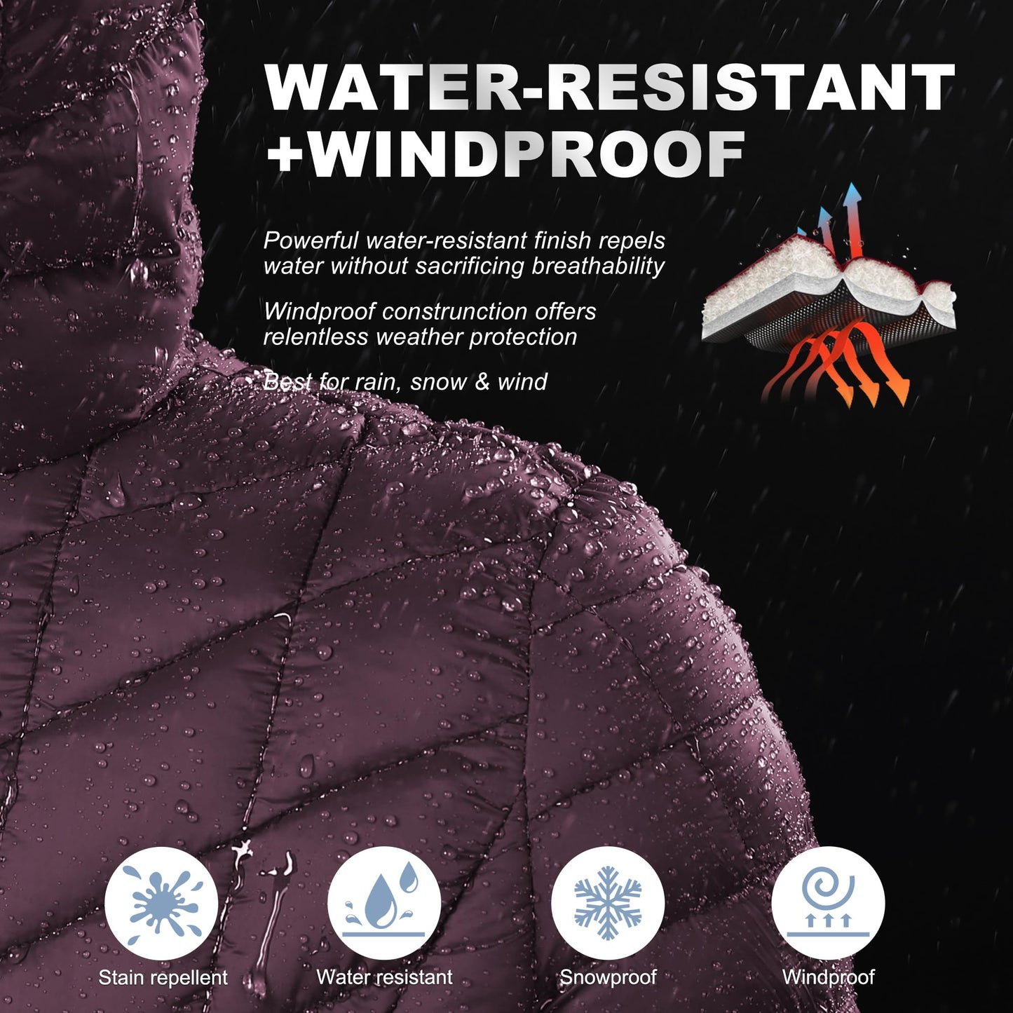 Outdoor Ventures Women's Maryan Hooded Ultra Lightweight Warm Thermolite Long Puffer Coat