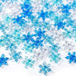 240Pcs Winter Acrylic Snowflake Ornaments 3D Blue Translucent Snowflake Crystals Gems Christmas Xmas Pendant Beads DIY Crafts for Vase Filler,Table Scatter, Party Wedding Arts Crafts Decoration
