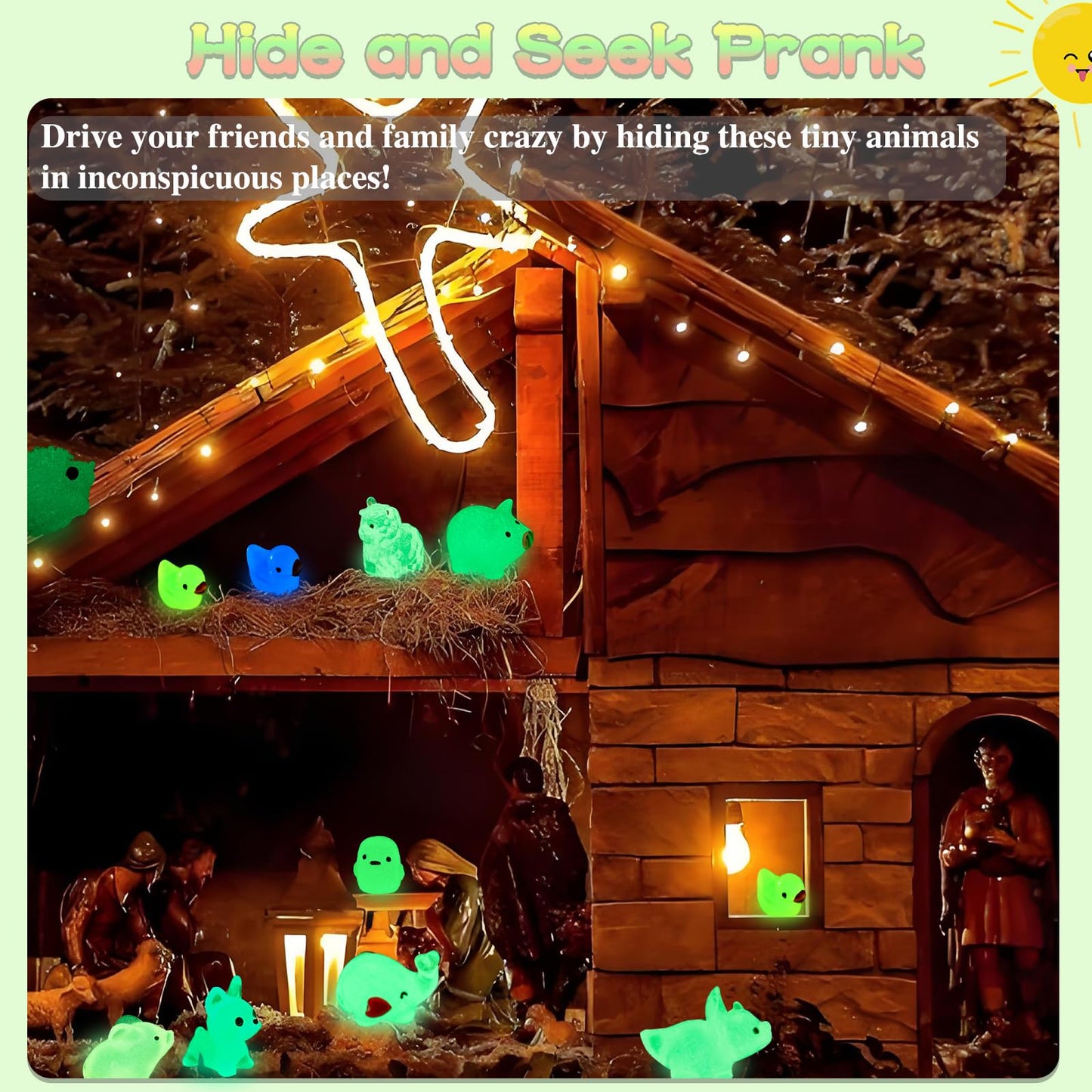 120PCS Luminous Mini Animals Glow in The Dark, 43 Style Tiny Resin Animals for Prank Garden Micro Landscape Dollhouse Decor Craft