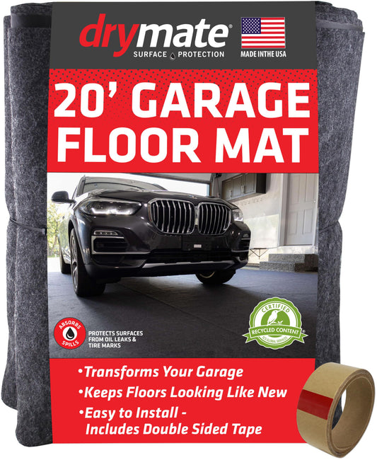 Drymate XL Oil Spill Mat (36" x 59") (2-Pack), Premium Absorbent Oil Pad, Reusable, Washable, Durable, Waterproof Backing Contains Liquids, Protects Garage Floor Surface (USA Made)