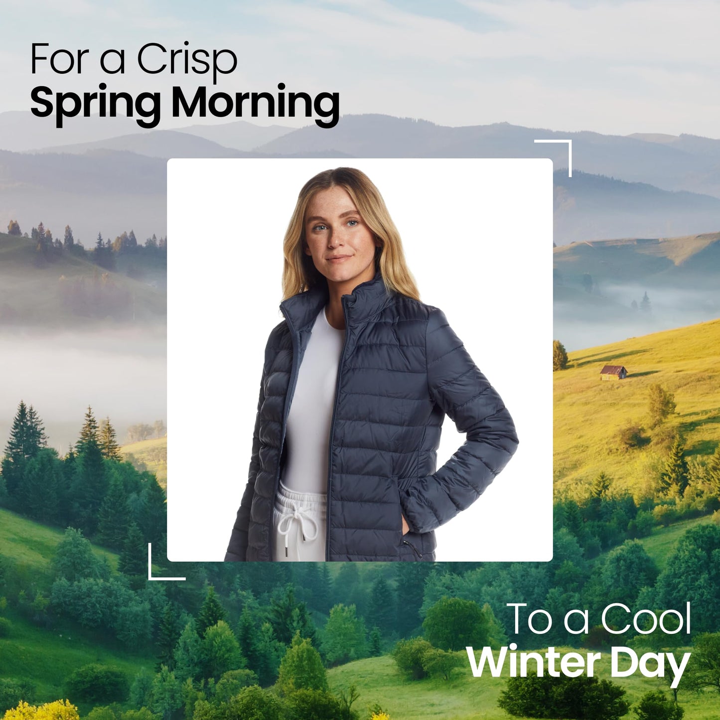 Weatherproof Women's Packable Puffer Jacket with Travel Neck Pillow - Lightweight, Warm, Water-Resistant Down Jacket (X-Large) Pewter | Quilted, Packable Travel Jacket with Long Zipper