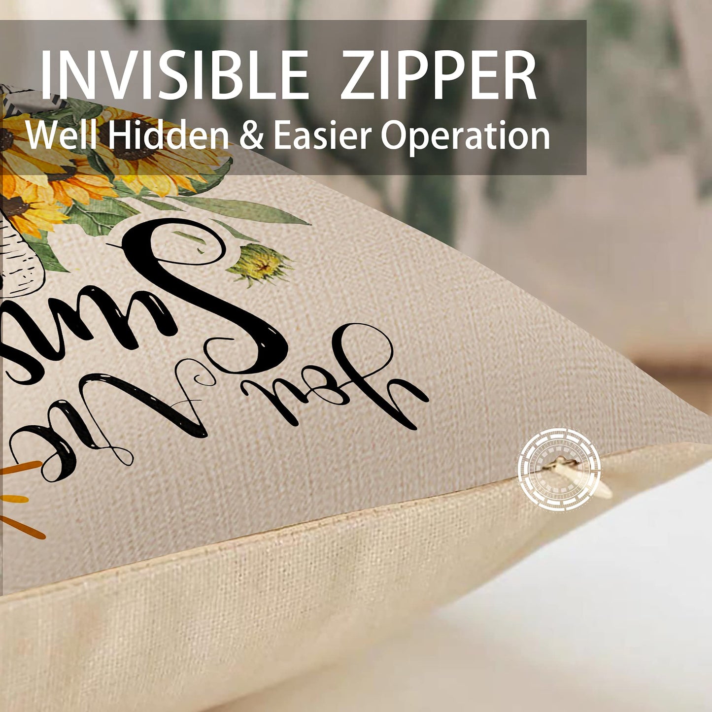 pinata Sunflower Pillow Covers 18x18 Set of 4, Sunflowers Outdoor Throw Pillows for Couch, Yellow Blue Summer Pillow Covers, Farmhouse Sunflower Decor for Home Outdoor Sofa Couch