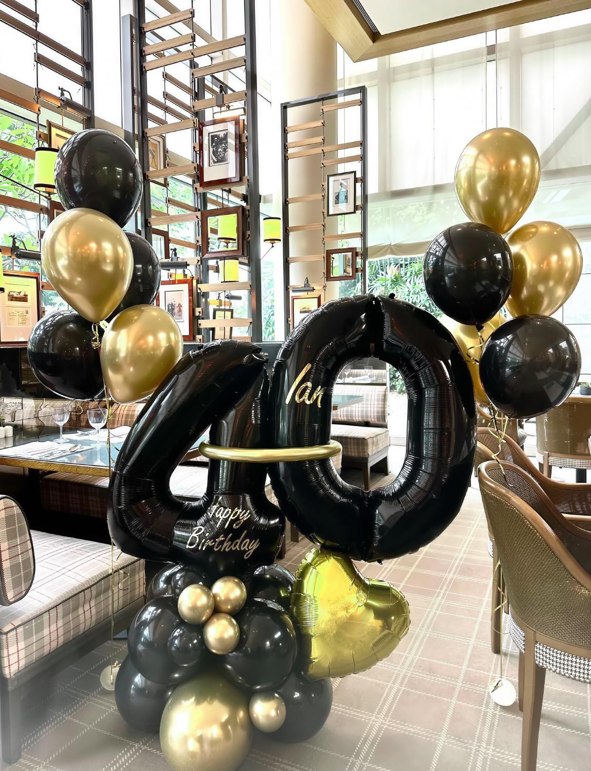 Adeyoo Black and Gold Balloons - 50PCS 12 Inch Metallic Gold Balloons Confetti Balloon Thickened Latex Balloon for Birthday Retirement Anniversary Wedding Party Decorations Supplies