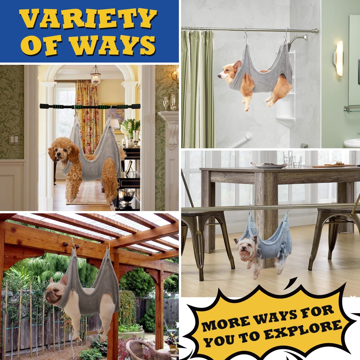 MAIYOUWENG Dog Grooming Hammock,Dog Grooming Supplies,Dog Hammock,Dog Grooming Harness,Pet Grooming Hammock,Grooming Table,Dog Nail Clipper,Dogs Cats Grooming,Claw Care (XS)