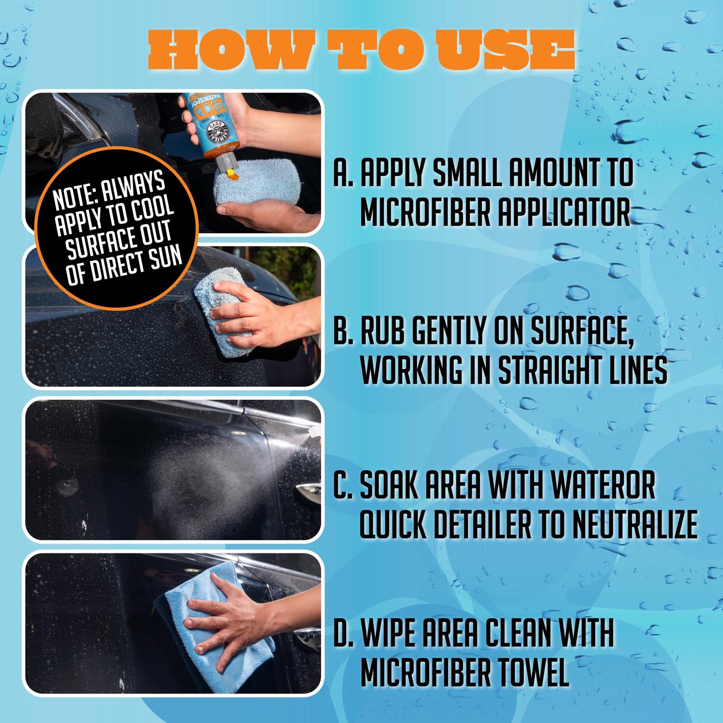 Chemical Guys Heavy Duty Water Spot Remover - Stain Removing Gel for Paint, Glass & Metal - Safe for Cars, Trucks, Motorcycles & More, 16 fl oz