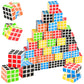 GOLDGE 40 Mini Cube Puzzles, 1.18in 3x3, Fun Party Favors for Kids - School Rewards & Classroom Prizes, Perfect for Birthdays, Easter, Christmas & Stocking Stuffers (40PCS-6 Colors (Black))
