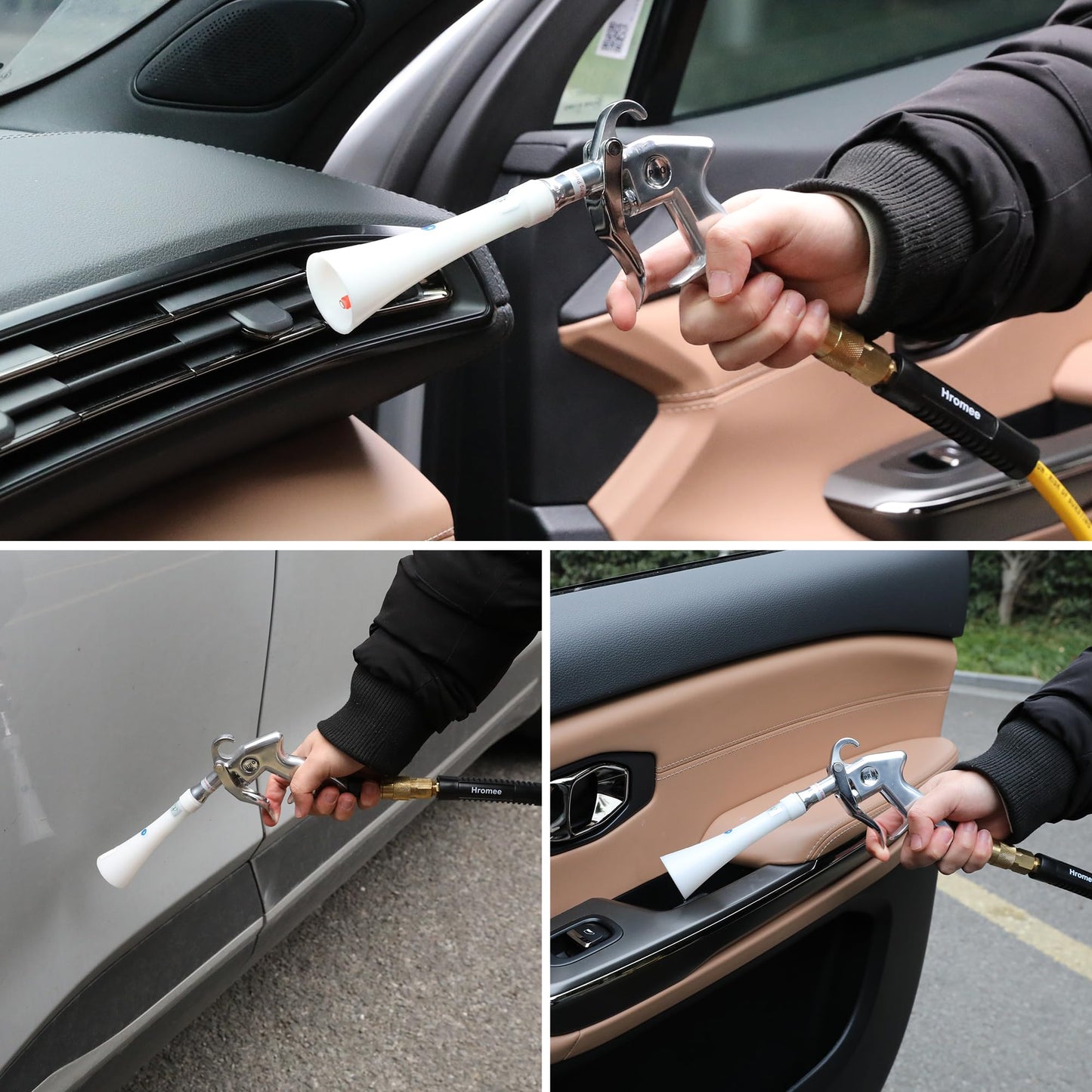 Hromee Car Detailing Cleaning Gun with High Flow Air Nozzle, Air Blower Gun Blasts Dirt and Dust Use with Air Compressor