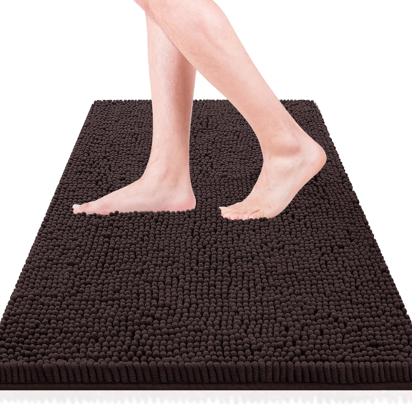 Bathroom Rugs 23x15,Super Absorbent Soft,Thick,Machine Washable Chenille Bath Mat,Non Slip Toilet Floor Rug,Bath Mats for Bathroom Floor, Home Decor Accessories,Denim Blue