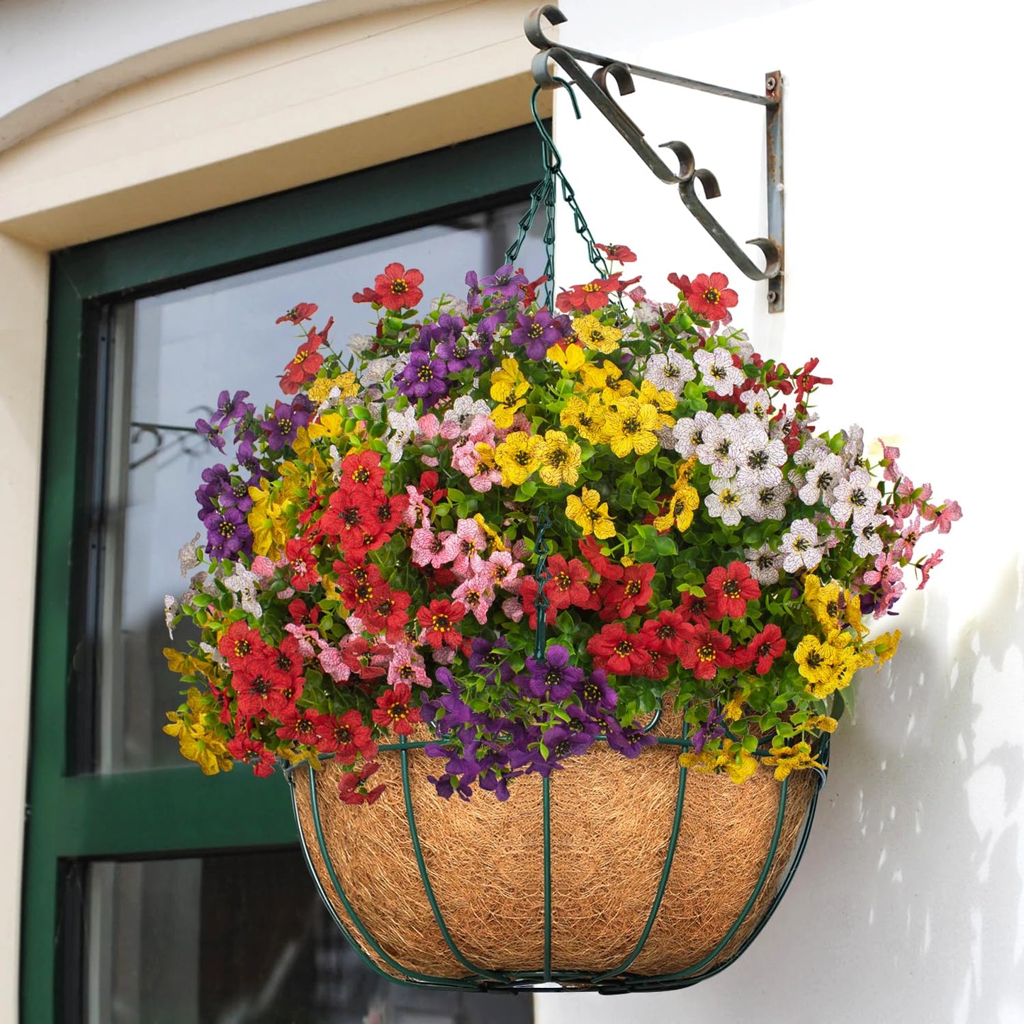 20 Bundles Artificial Flowers for Outdoors, UV Resistant Fake Plants Flowers Greenery Shrubs Plants for Decoration Outside Plants Hanging Planter Home Garden Decor