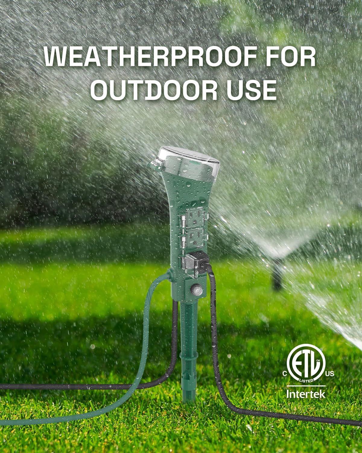 HBN Outdoor Smart Plug Waterproof WiFi Outdoor Outlet Timer with 6 Grounded Outlets, Remote & Voice Control Heavy Duty Yard Stake Plug Compatible with Alexa and Google Assistant No Hub Required