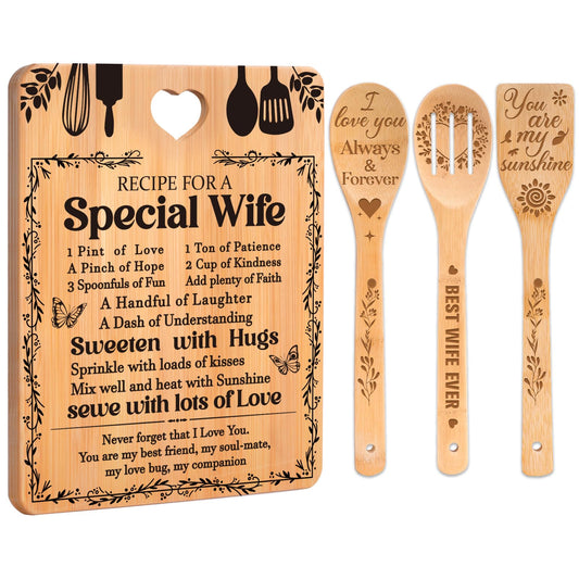 Fathers Day Gifts for Dad - "Recipe for a Special Dad" Cutting Board Fathers Day Gifts, Bamboo-Made Engraved Fathers Day Gifts from Daughter in Kitchen, Gifts for Father Birthday.