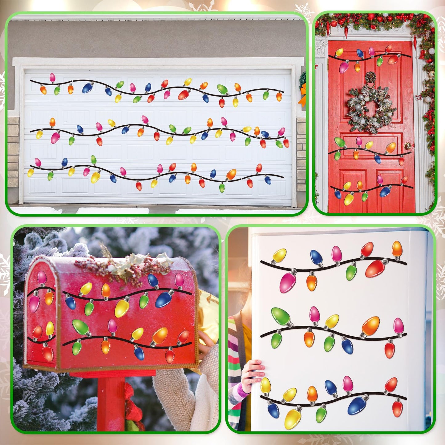 Bememo 116 Pcs Christmas Magnets Set 84 Light Bulb Car Decorations Exterior 32 Cute Xmas Wires Car Magnet Magnetic Christmas Decor Refrigerator Decal for Holiday Garage