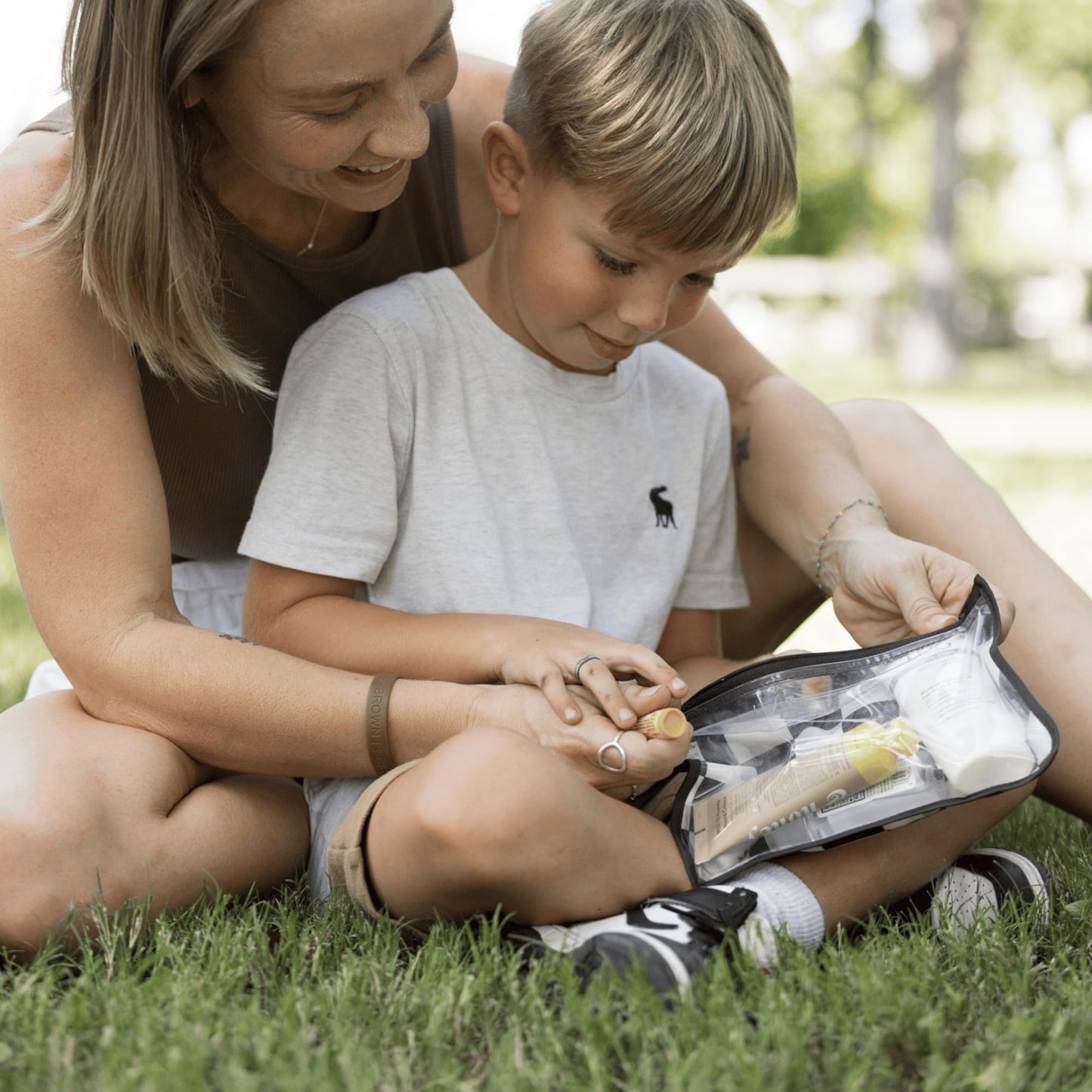 Tiny Twinkle Mess-proof Travel Bags, Airline Compliant, Zipper Closure, Clear Front Pouch, Diaper Bag Packing, Toiletry or Cosmetics Organizer 3 Pack Set (Black Checkers)