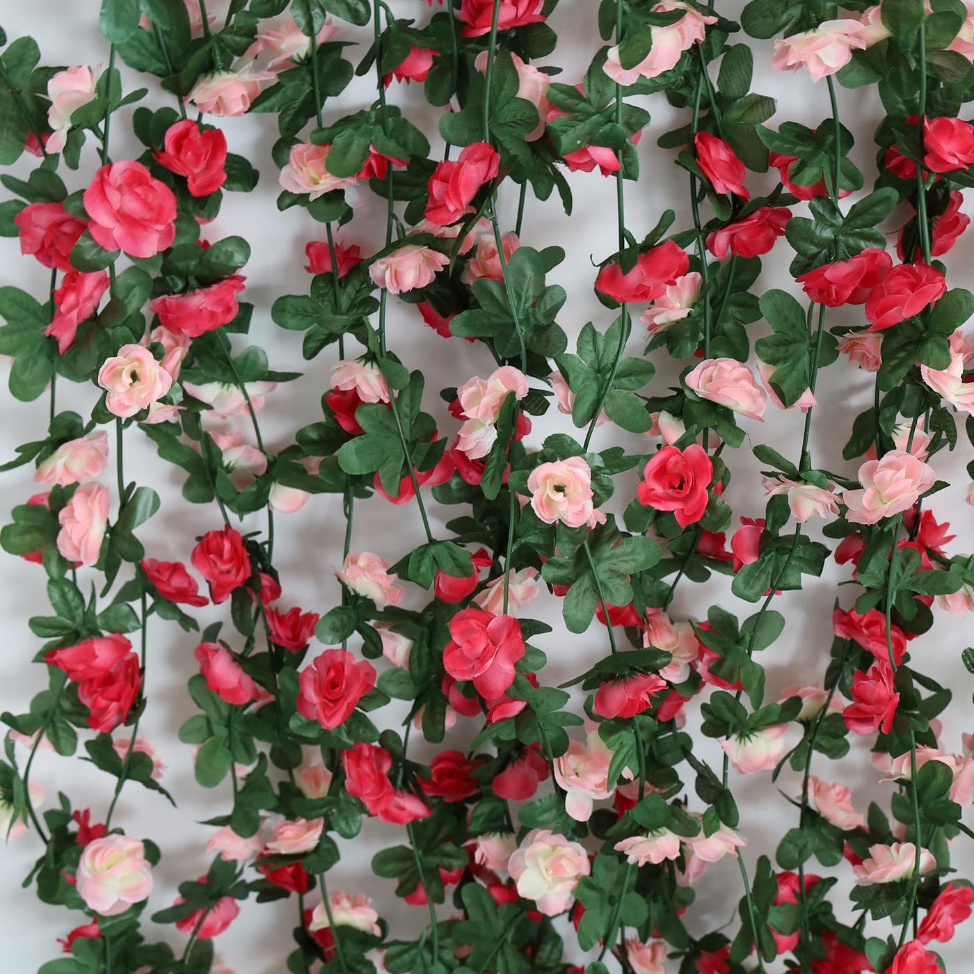 AWARDSEN 5PC 41FT Spring Flower Garland Pink Fake Flower Vine Artificial Flowers Garland Hanging Vines with Flowers Strings Wedding Decoration Spring Flower Garlands