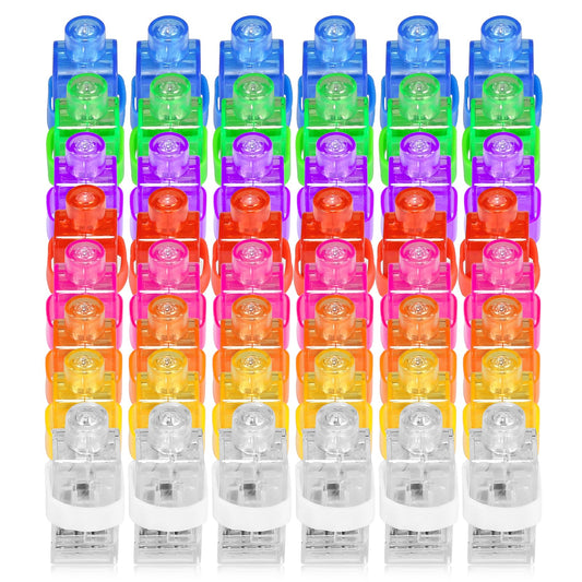 CALIFORNIA CADE ELECTRONIC Finger Lights, 50Pcs in 8 Colors Finger Flashlights for Kids Adult Halloween Party Favors for Trick or Treats Goodie Bag, Led Finger Lights for Easter Halloween Christmas