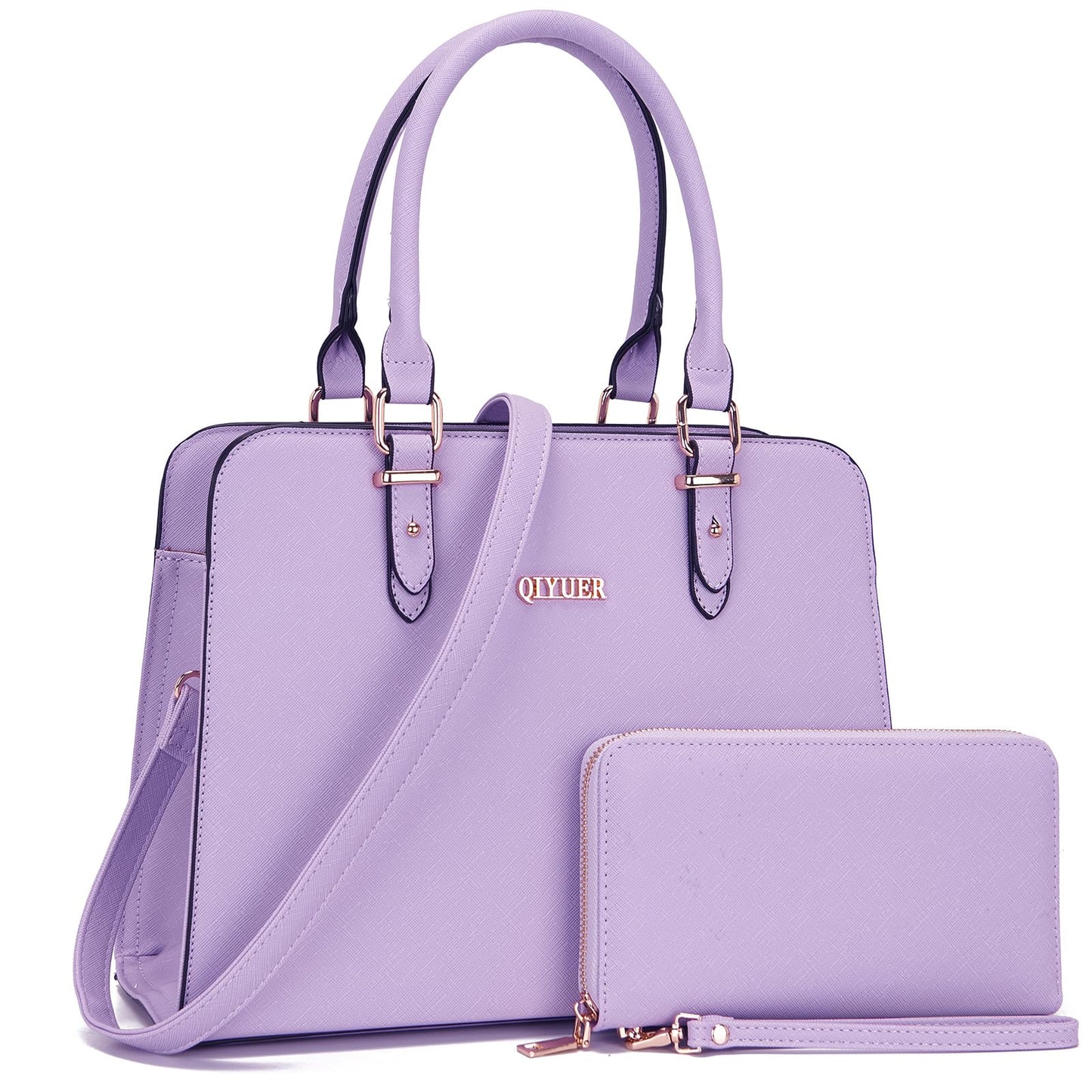 Qiyuer Purse For Womens Purses And Handbags Satchel Wallet Sets Work Tote Bags Lavender