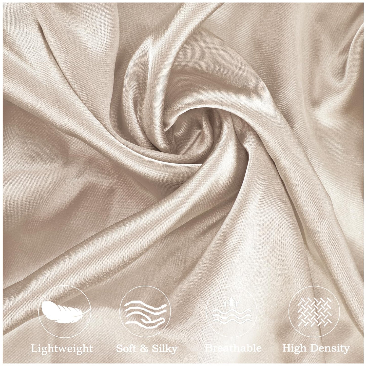 Curved Pillow Case, Side Sleeper Pillowcase, Champange Satin Pillowcase Cover with Zipper, Breathable and Soft, Queen Size 20 x 30 Inches