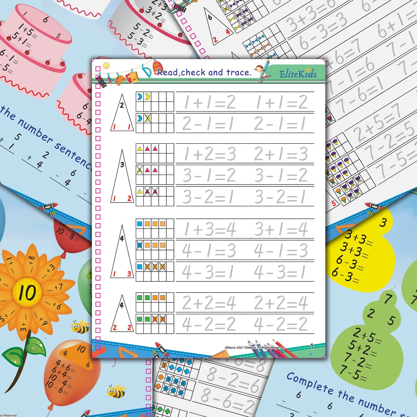 Teacher Designed Large 11x8.5in Reusable Handwriting Workbooks (Sight Word Copy Included)- Kids Learning Calligraphy, Magic Practice Copybook for Preschool, Kids Ages 3 to 8 (4 Pack)