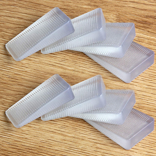 Tahikem 8 Pcs Clear Shims, Shims for Leveling Furniture, Trimmable Hard Wedges Table Shims, Plastic Wedge Toilet Shim, Furniture Leveler Wedges, Rubber Texture, Perfect for Level Uneven Doors, Floors