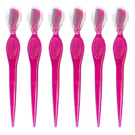 Iconikal 50-Pack Dermaplaning Eyebrow Razor Tool, Pink for Shaping Trimming Primping Morning Routine
