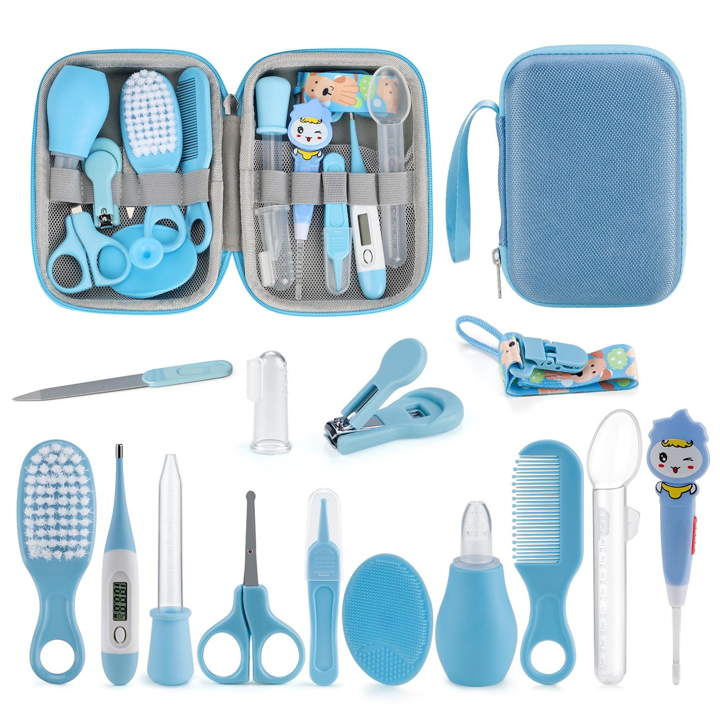 OTTOLIVES Baby Healthcare and Grooming Kit, 24 in 1 Baby Electric Nail Trimmer Set Newborn Nursery Health Care Set for Newborn Infant Toddlers Baby Boys Girls Kids Haircut Tools (0-3 Years+) (Pink)