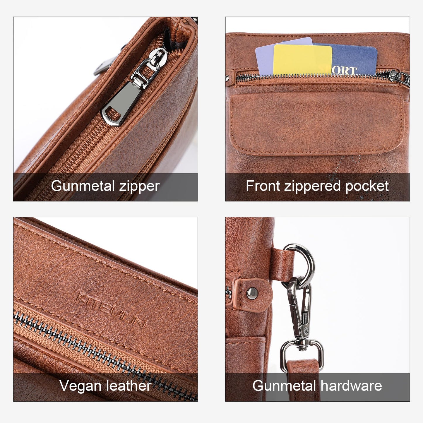 Crossbody Bags for Women Vegan Leather Cross Body Purse with Adjustable Strap Multiple Pockets Shoulder Handbags