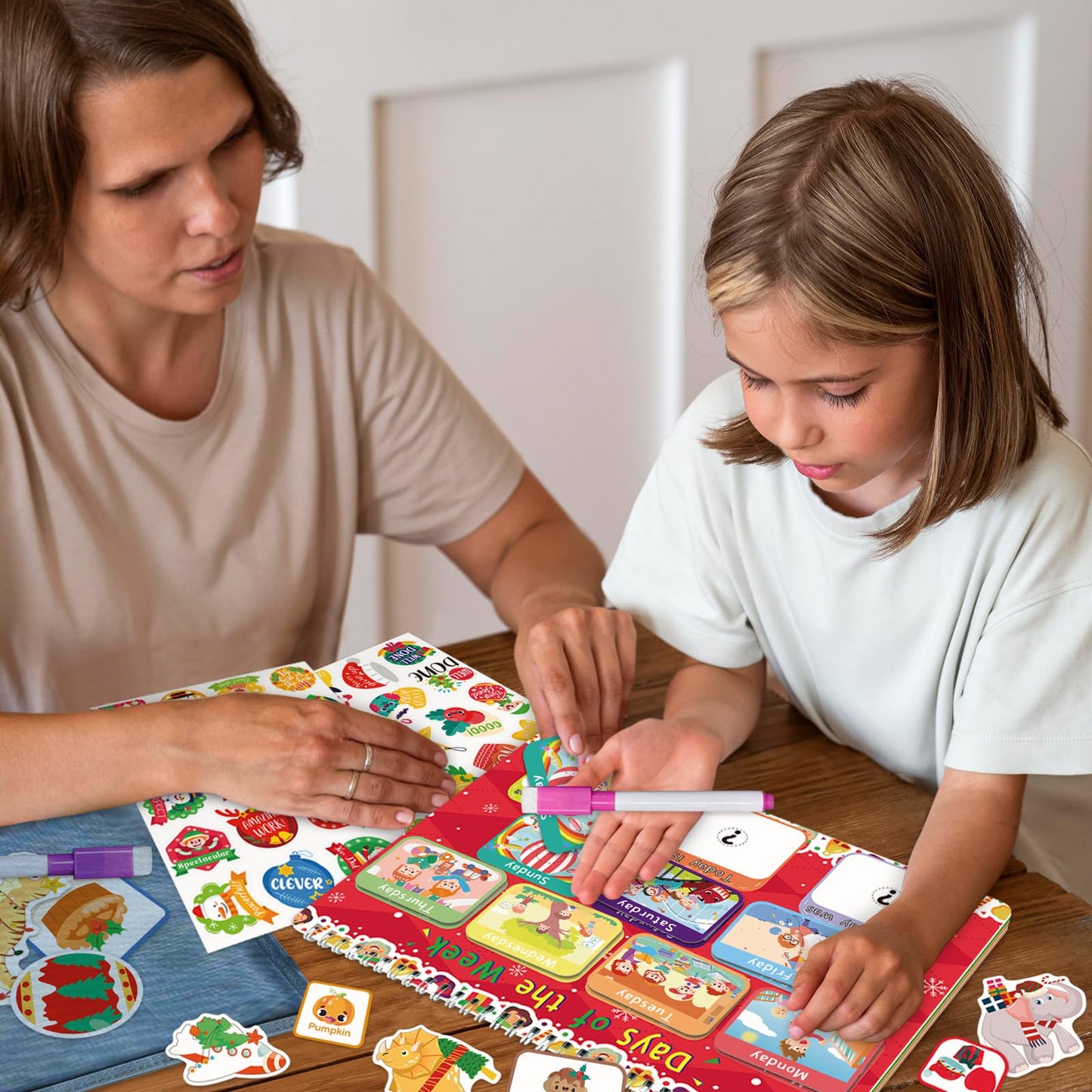 HomSeon Christmas Busy Book for Toddlers 3-5 Montessori Toys Preschool Learning Activities, for Toddlers Book Autism Sensory Educational for Kids Ages 2-4