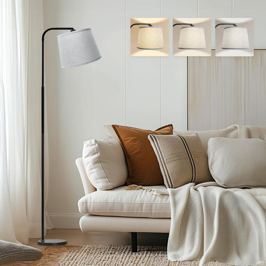 AKASUKI Floor Lamp for Living Room with 3 Color Temperatures, Foot Switch Standing Lamps for Living Room, Bedroom, Office, Arc Mordern Floor Lamp with 9W LED Bulb Included