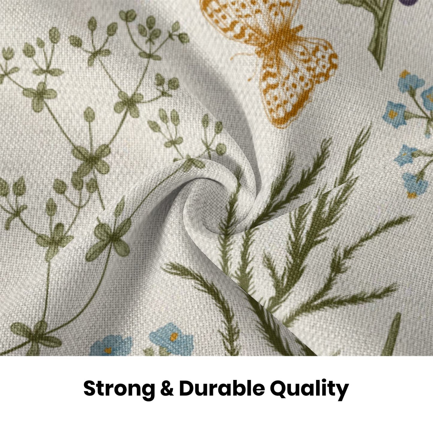 AEIOAE Spring Pillow Covers 18x18 Inch Set of 2,Sage Green Wild Flower Plant Throw Pillows Case,Seasonal Floral Outdoor Decorative Square Linen Farmhouse Decor Cushion Covers for Home Sofa Bed Couch