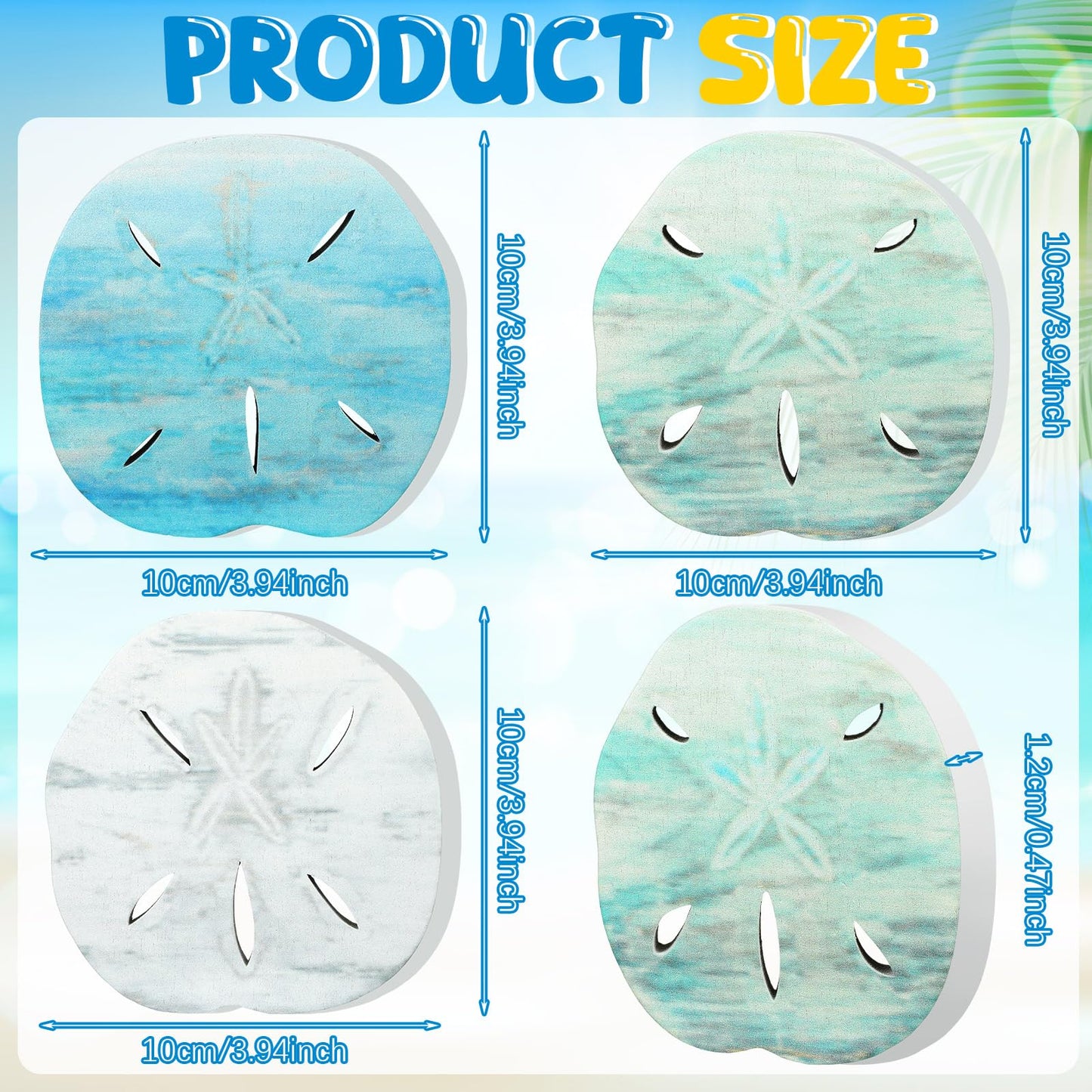 Qunclay 3 Pcs Wooden Sand Dollars Table Decor Sand Dollar Beach Room Decor Coastal Wall Centerpieces Farmhouse Decoration for Home Office Bedroom Table Shelf Desk