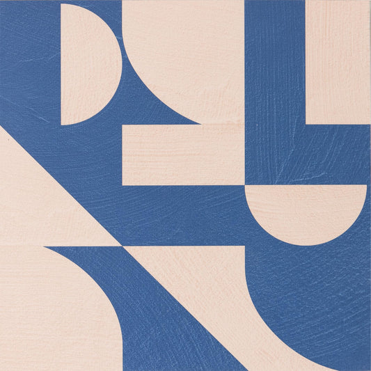 FloorPops x Very Gay Paint Gia Metric Coral and Blue Peel and Stick Floor Tiles, FP6335