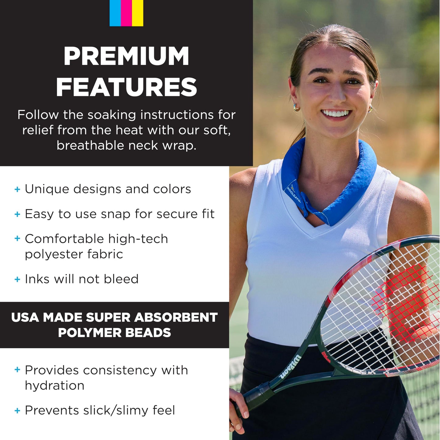 KOOLGATOR Evaporative Cooling Neck Wrap – Reusable Neck Cooler with Long Lasting Relief During Hot Weather Activities, Sports, & Outdoor Work, Blue Paisley, 1 Pack