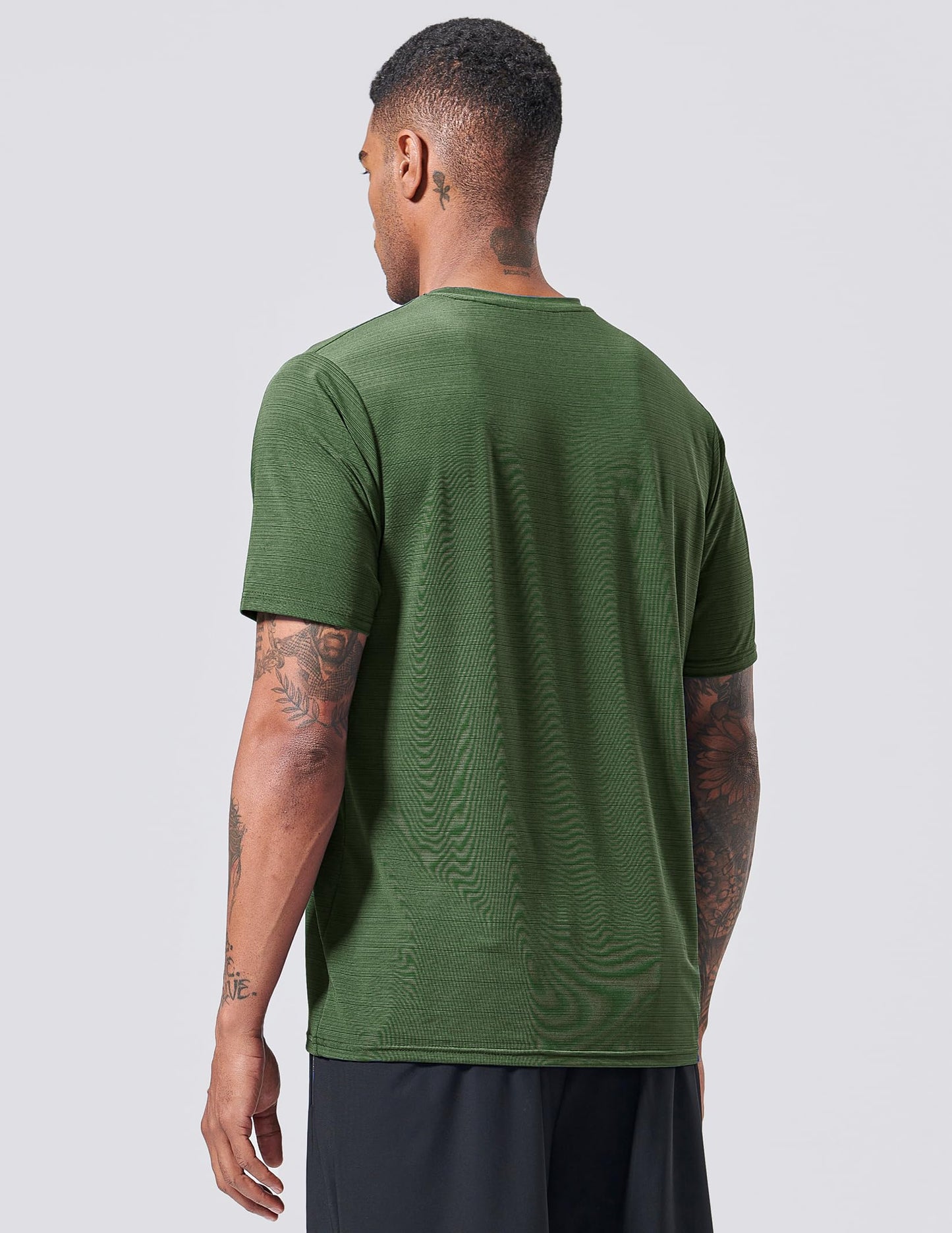 5 Pack Men’s Active Quick Dry Crew Neck T Shirts | Athletic Running Gym Workout Short Sleeve Tee Tops Bulk (Set 12, Medium)