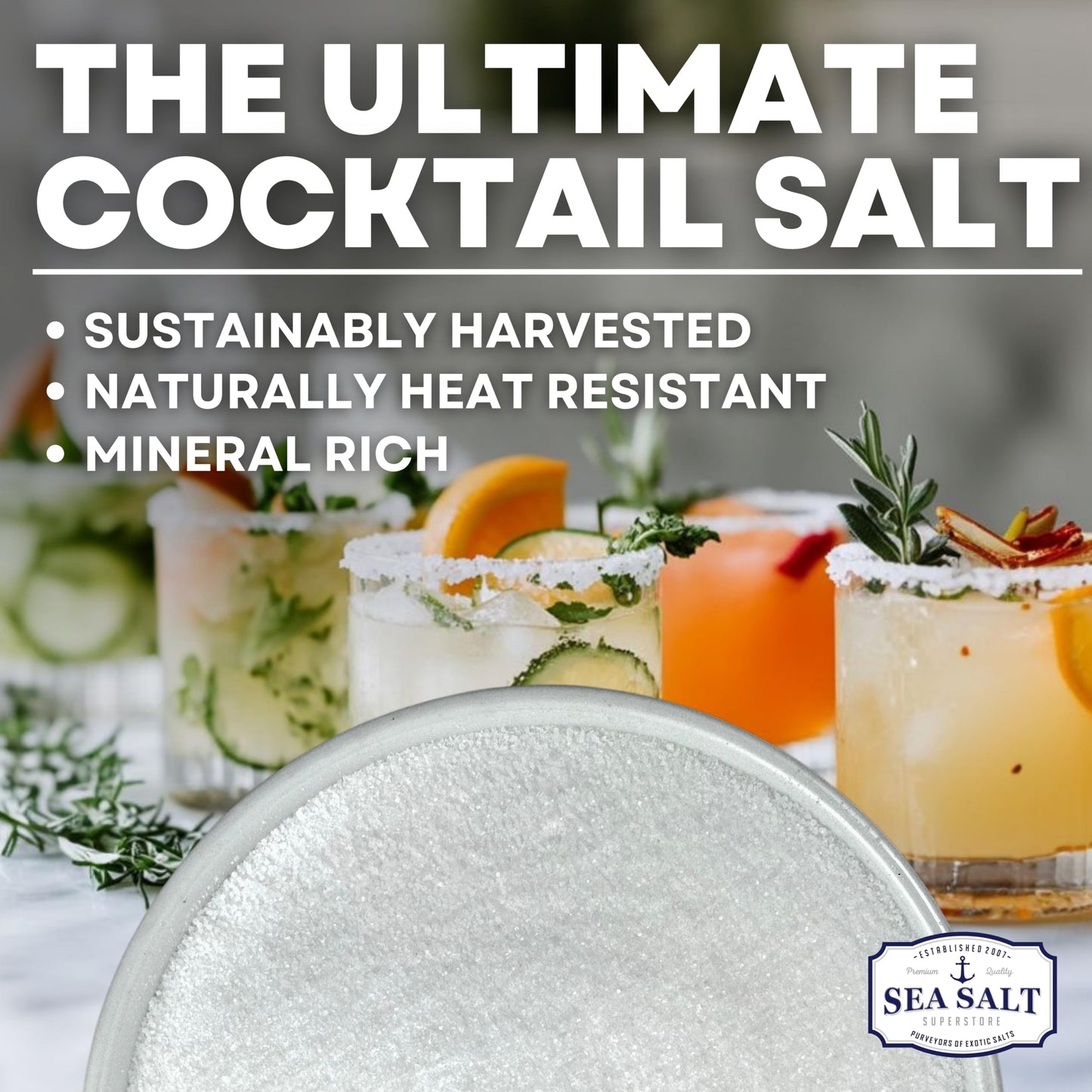 Margarita Lime Salt Garnishing, Natural Margarita Salt Flavored Ruddy Mary Garnishing for Cocktails, Garnishings for Drinks & Glassware, 6 oz Tub