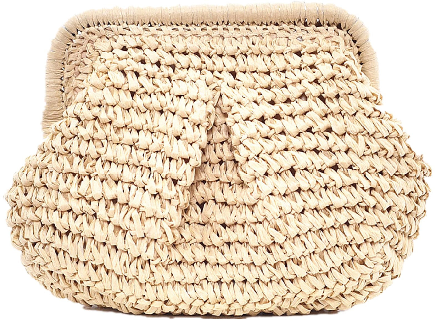 DIHKLCIO Straw Clutch Purses for Women Summer Beach Woven Bag Purse 2025 Cloud Dumpling Pouch Crossbody Handbags khaki