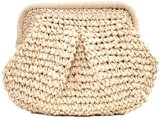 DIHKLCIO Straw Clutch Purses for Women Summer Beach Woven Bag Purse 2025 Cloud Dumpling Pouch Crossbody Handbags khaki