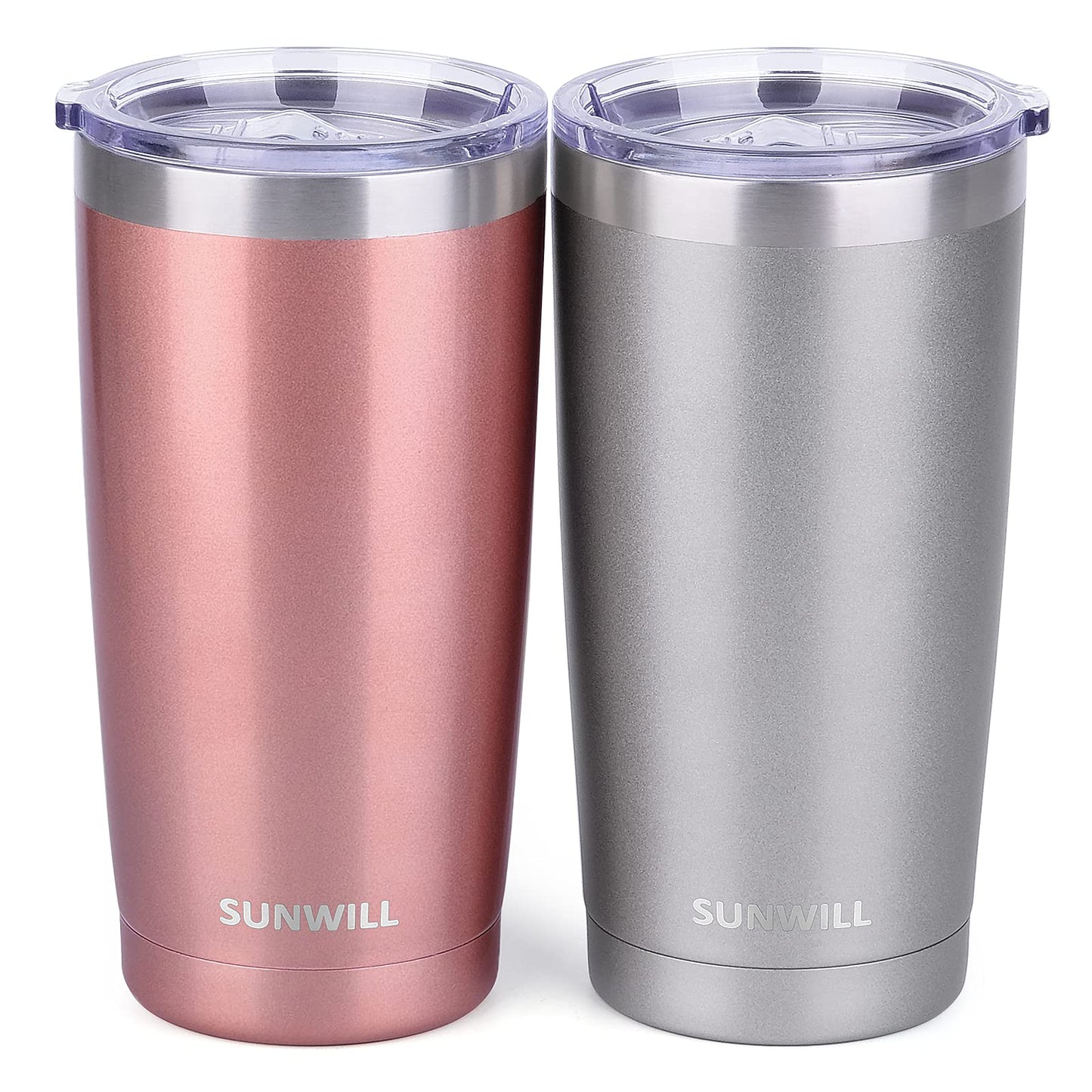 SUNWILL Travel Coffee Tumbler 20 oz, Insulated Mug with Lid, Stainless Steel Cup for Outdoor, Powder Coated Dark Green