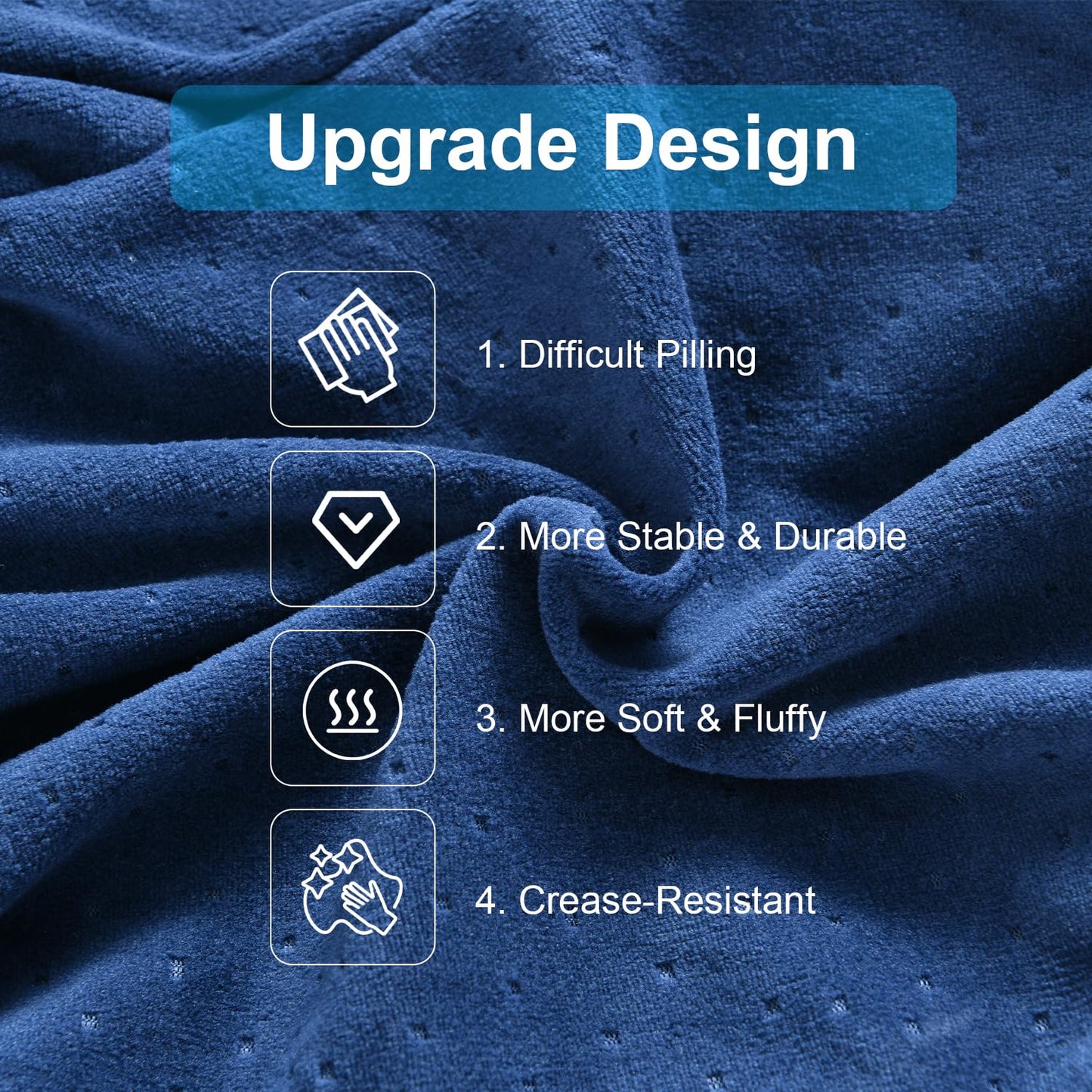 Knee Pillow Case 10" x 8" x 6.3", Replacement Leg Pillow Case, Knee Pillow Cover with Zipper Apply to Memory Foam Knee Pillow from ZOAN Blue