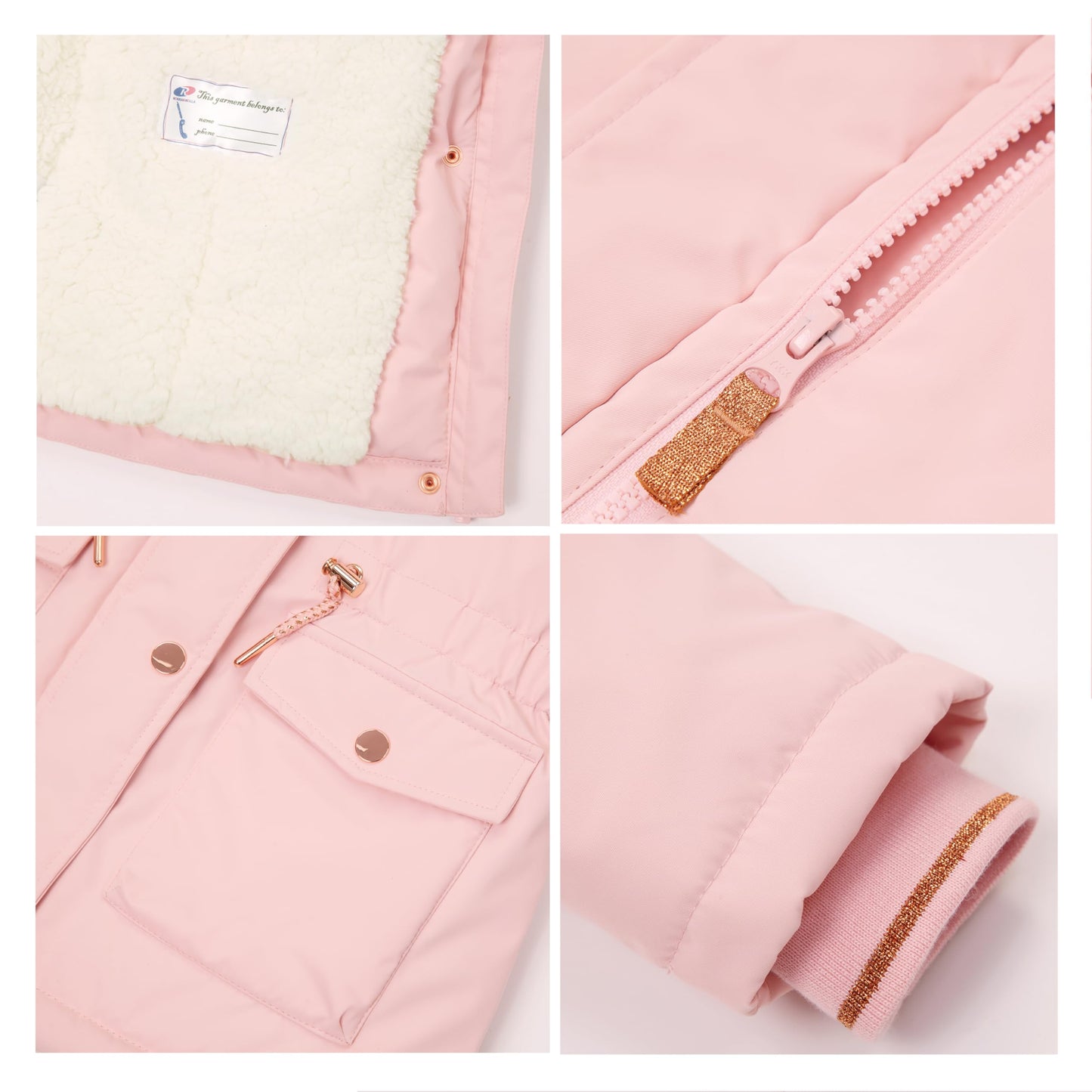 Rokka&Rolla Girls' Water-Resistant Sherpa Fleece Lined Puffer Jacket Winter Parka Coat