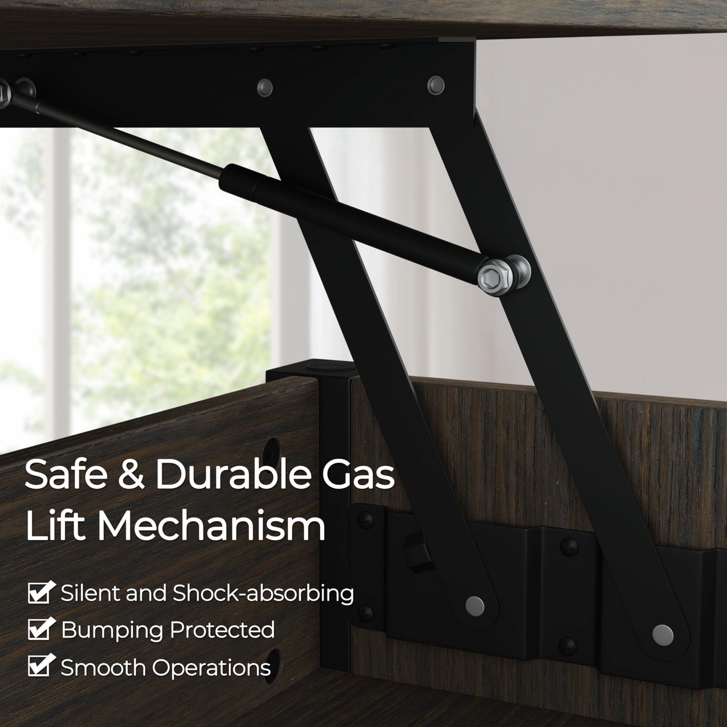 Yaheetech Coffee Table, 41in Lift Top Coffee Table with Storage Hidden Compartment & Shelf, Retro Coffee Center Table with Lift Tabletop for Living Room, Espresso