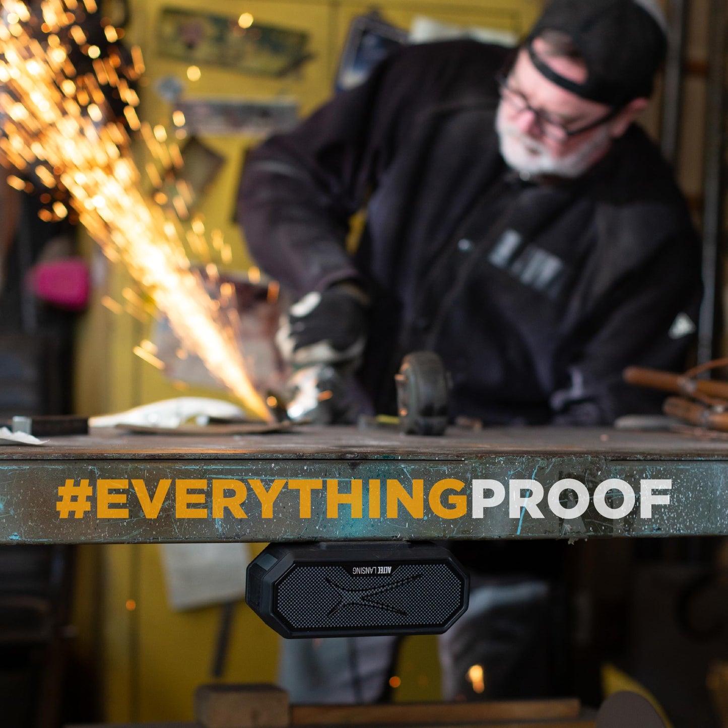 Altec Lansing Magnetic Bluetooth Speaker HYDRAJOLT 2.0, Waterproof IP67, 12W Output Power, 16H Battery, Multicolor LED, 100ft Wireless Range, Voice Assistant, USB-C Quick Charge