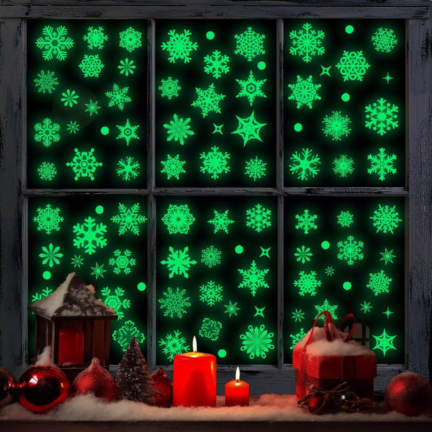 93pcs Christmas Window Clings,9 Sheets Christmas Window Decals for Xmas Decoration